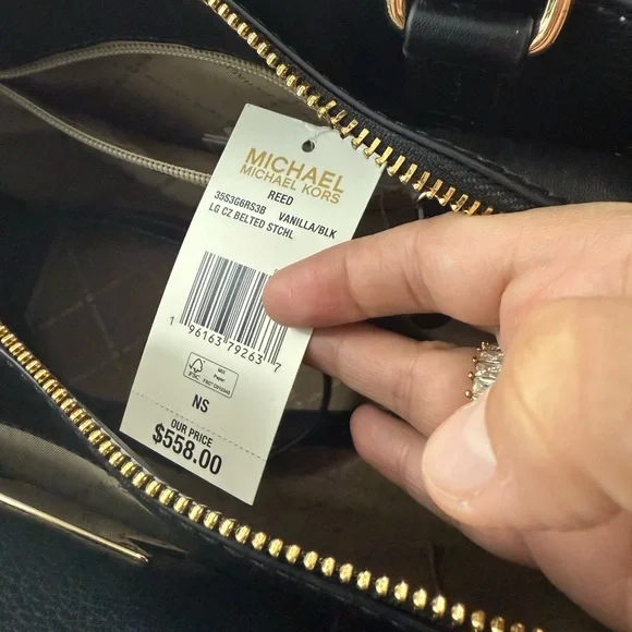 Michael Kors Black and Gold Handbag - Picture 3 of 4